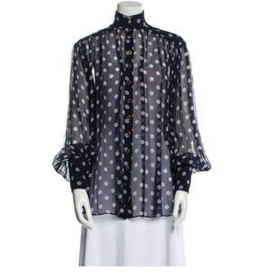 ZIMMERMANN Silk Polka Dot Print Blouse